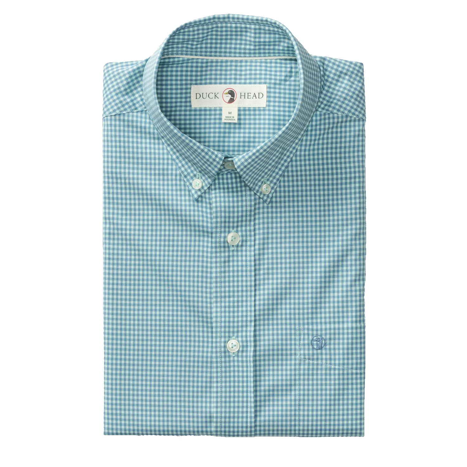 Performance Poplin Sport Shirt - Lyle Gingham - Seafoam Green sold by Duck Head product image thumbnail 3