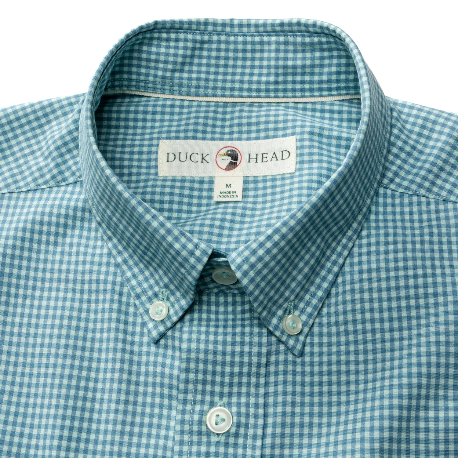 Performance Poplin Sport Shirt - Lyle Gingham - Seafoam Green sold by Duck Head product image thumbnail 4