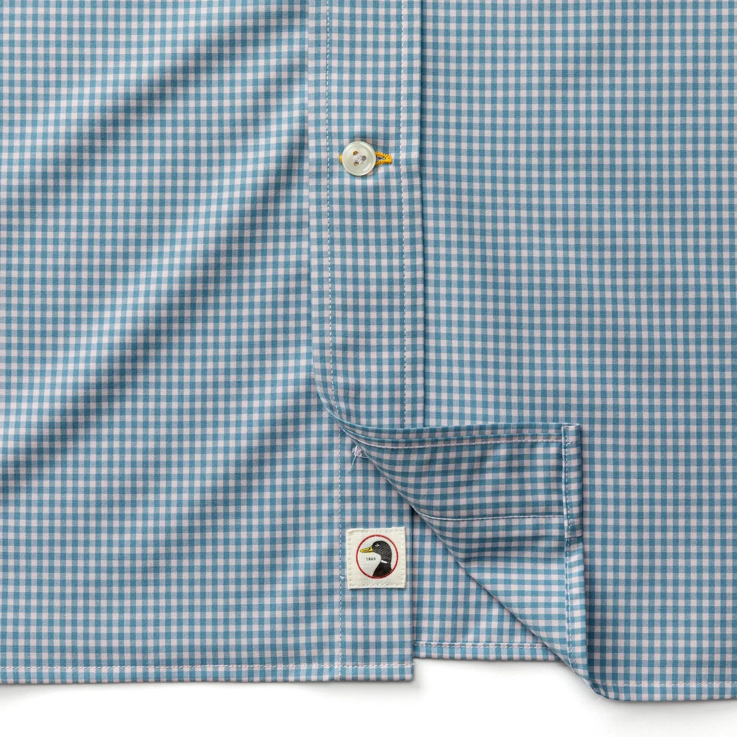 Performance Poplin Sport Shirt - Lyle Gingham - Pale Pink sold by Duck Head product image thumbnail 4