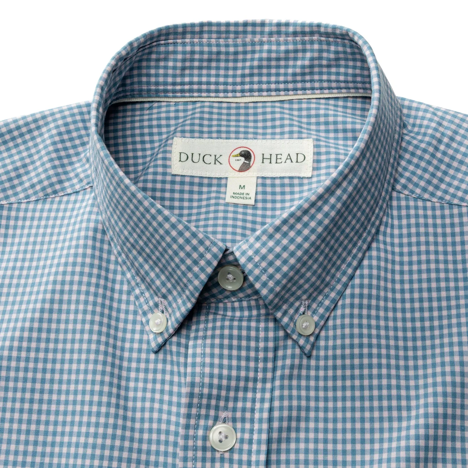 Performance Poplin Sport Shirt - Lyle Gingham - Pale Pink sold by Duck Head product image thumbnail 3