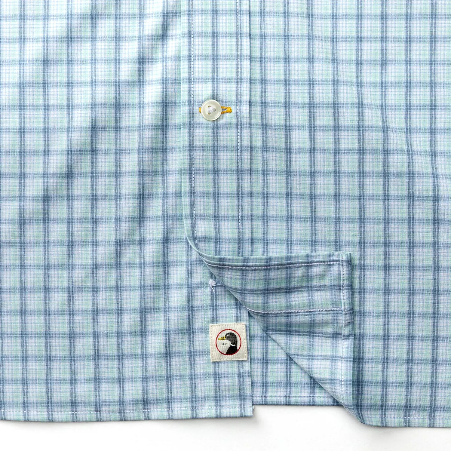 Performance Poplin Sport Shirt - Linwood Plaid - Seafoam Green sold by Duck Head product image thumbnail 5