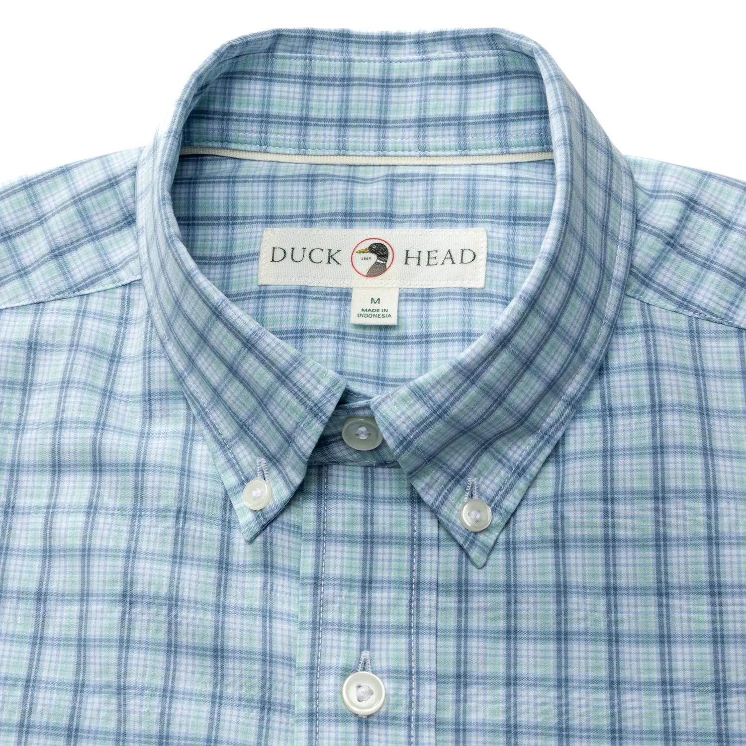 Performance Poplin Sport Shirt - Linwood Plaid - Seafoam Green sold by Duck Head product image thumbnail 4