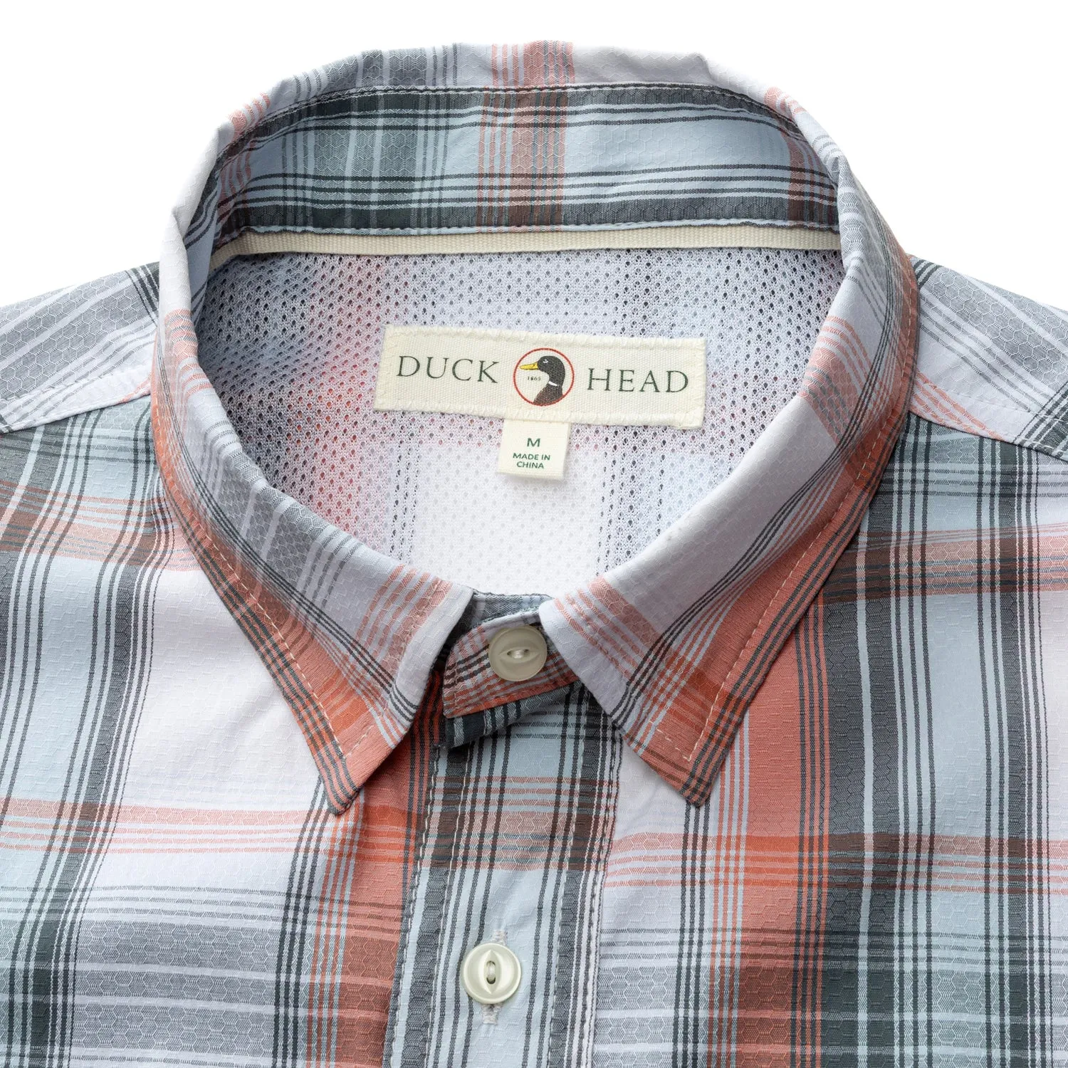 Performance Dobby Guide Shirt - Richfield Plaid - Rosewood sold by Duck Head product image thumbnail 4