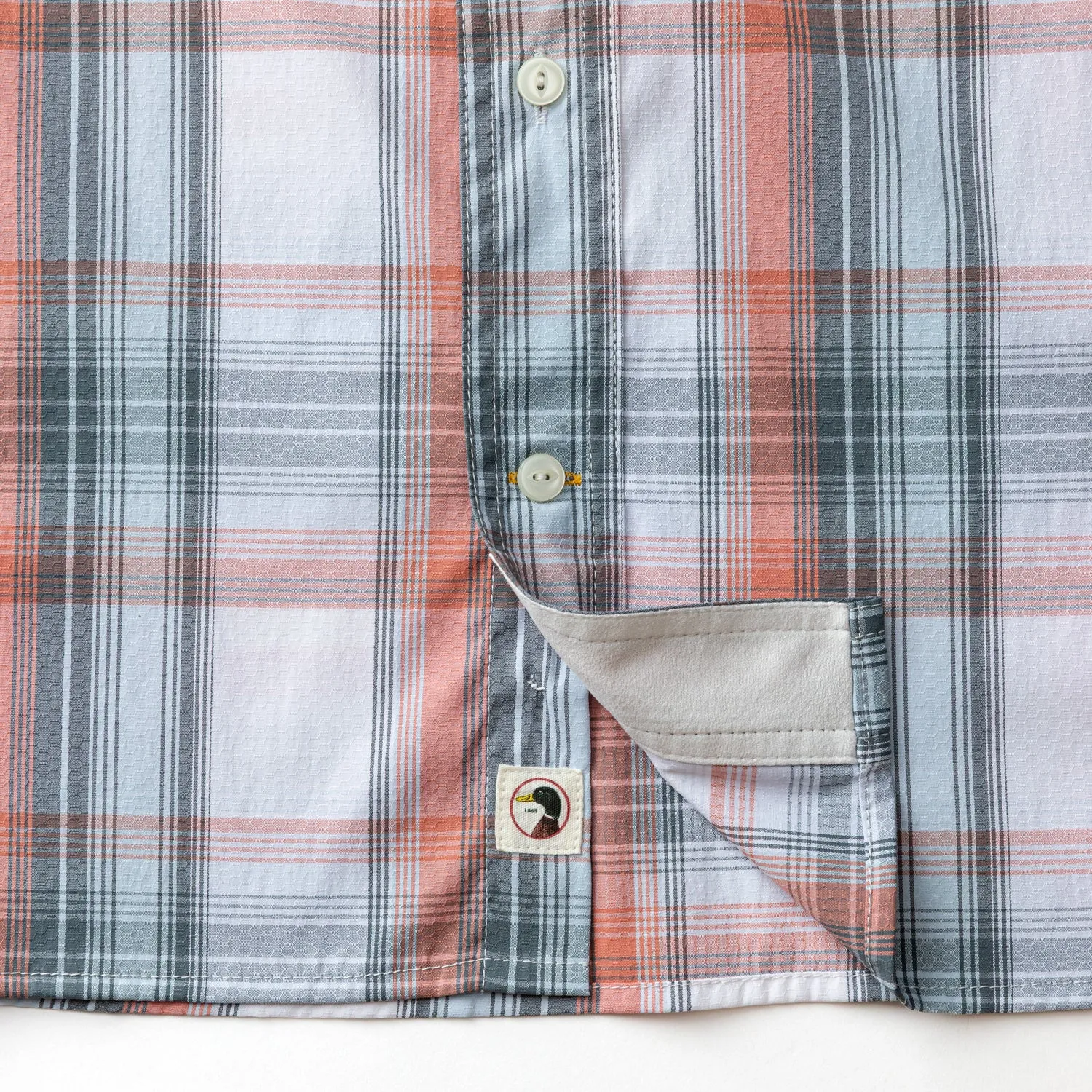 Performance Dobby Guide Shirt - Richfield Plaid - Rosewood sold by Duck Head product image thumbnail 5