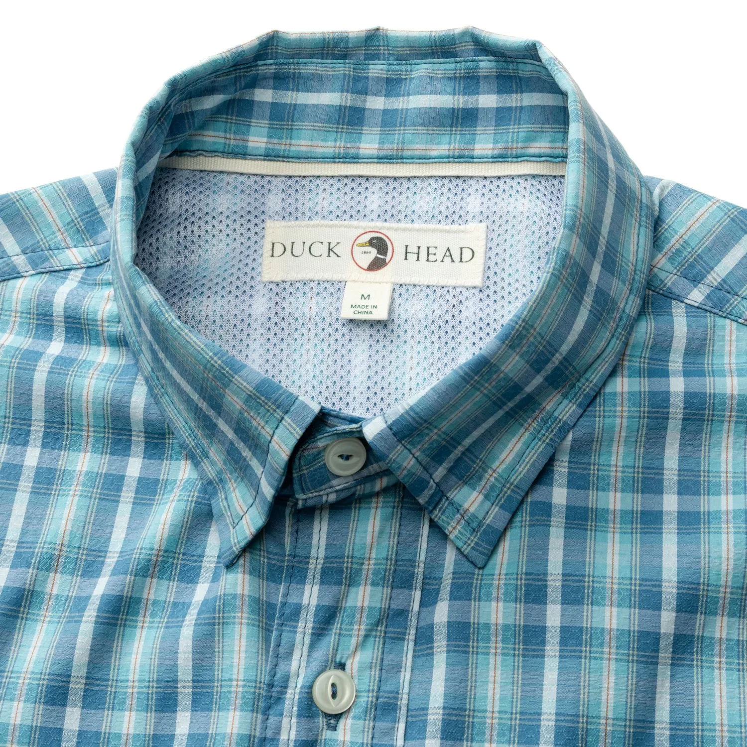 Performance Dobby Guide Shirt - Melrose Plaid - Lake Blue sold by Duck Head product image thumbnail 5