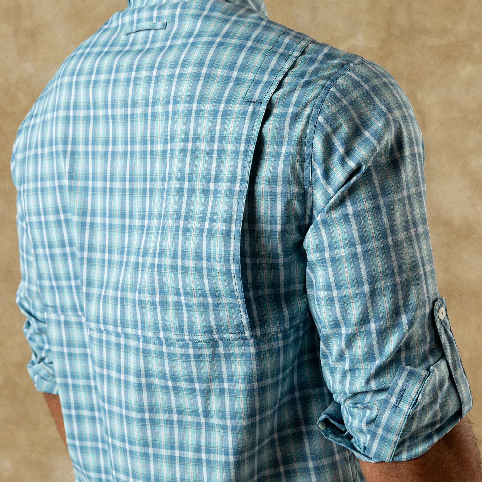 Performance Dobby Guide Shirt - Melrose Plaid - Lake Blue sold by Duck Head product image thumbnail 3