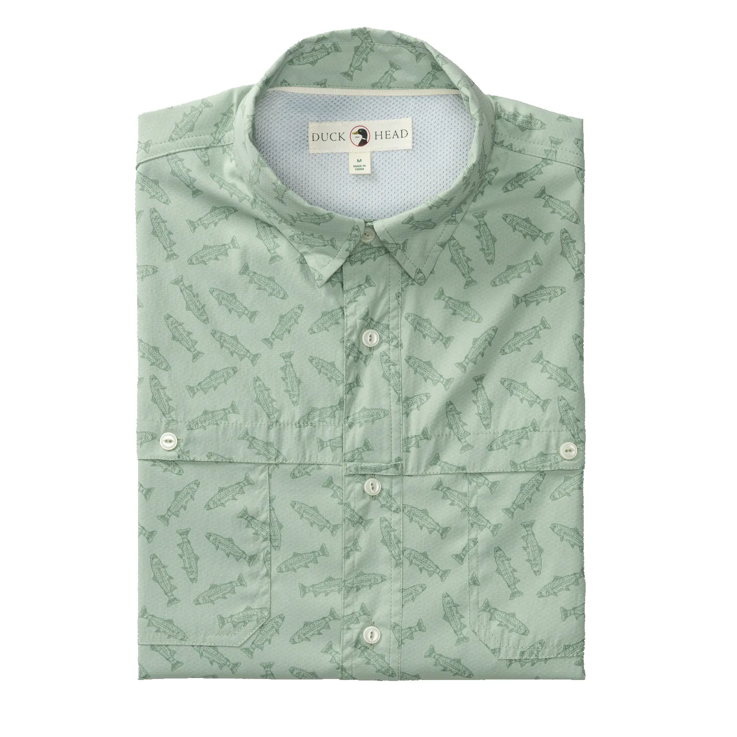 Performance Dobby Guide Shirt - Angler Print - Sage sold by Duck Head product image thumbnail 4