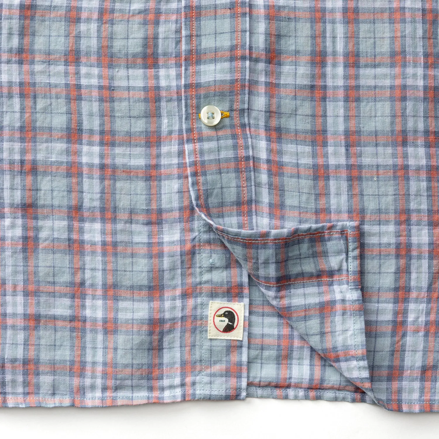 Linen Poplin Sport Shirt - Piers Plaid - Sky Blue sold by Duck Head product image thumbnail 4