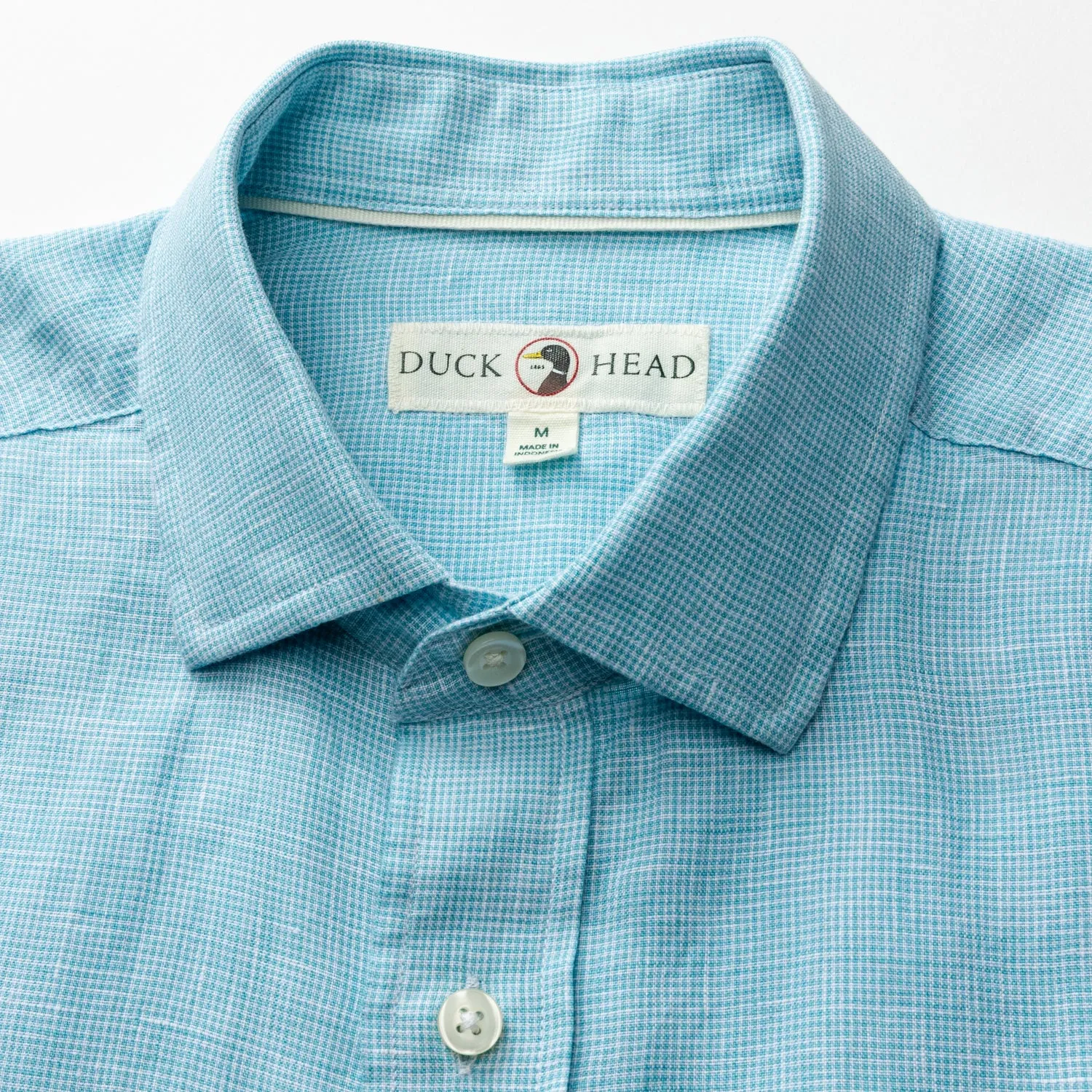 Linen Poplin Sport Shirt - Fenton Plaid - Lake Blue sold by Duck Head product image thumbnail 3