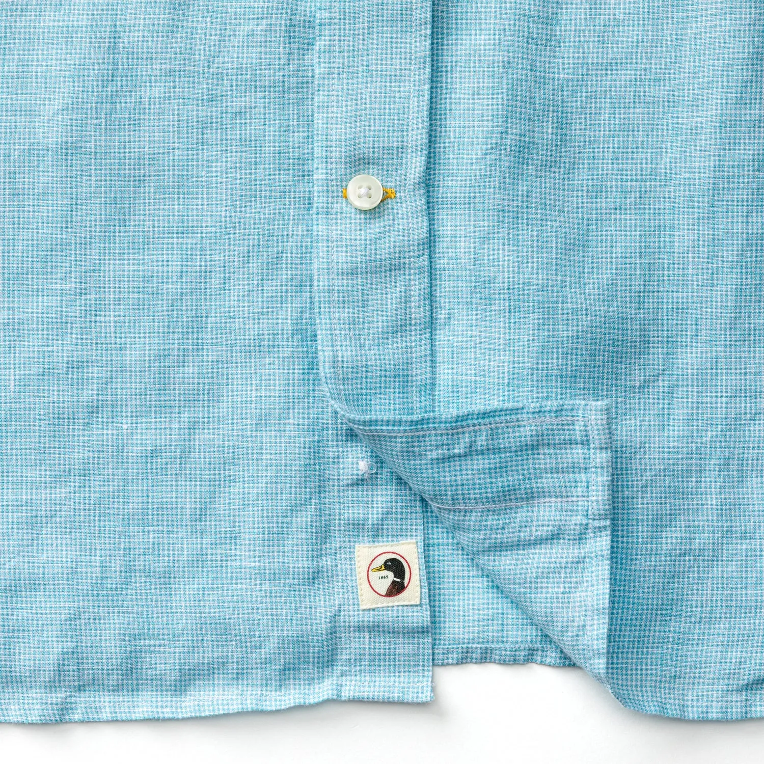 Linen Poplin Sport Shirt - Fenton Plaid - Lake Blue sold by Duck Head product image thumbnail 4