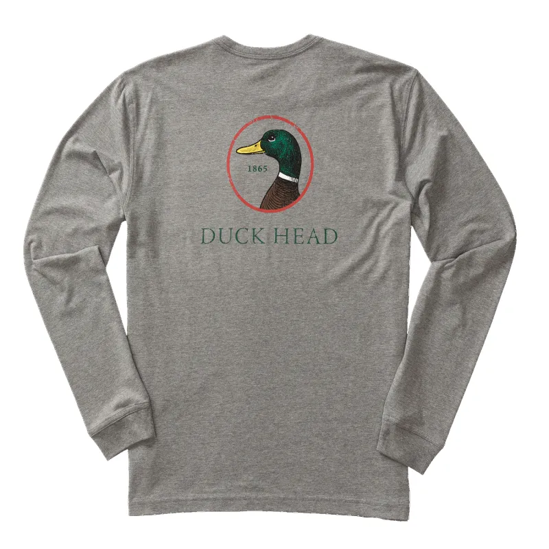 Logo Long Sleeve T-Shirt - Heather Grey made by Duck Head