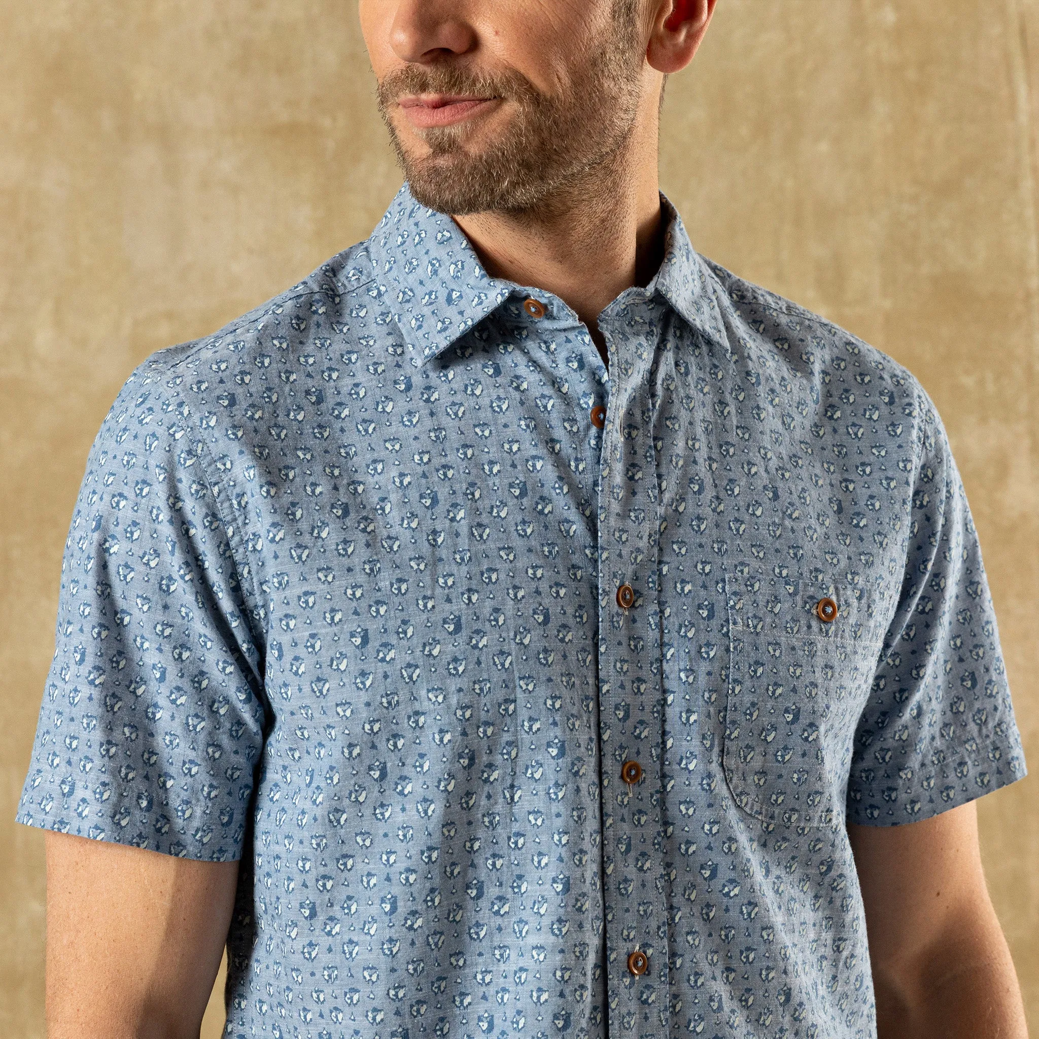 Cotton Chambray Sport Shirt - Bellmont Print - Blue Horizon sold by Duck Head product image thumbnail 2