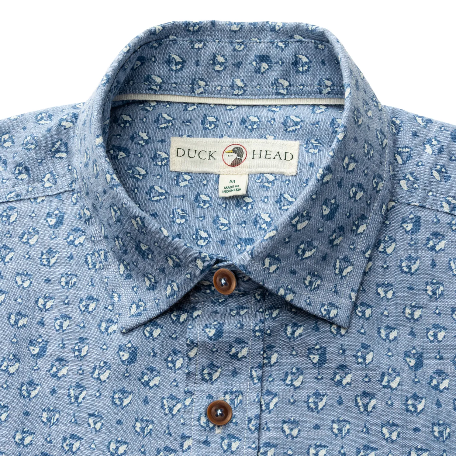 Cotton Chambray Sport Shirt - Bellmont Print - Blue Horizon sold by Duck Head product image thumbnail 4