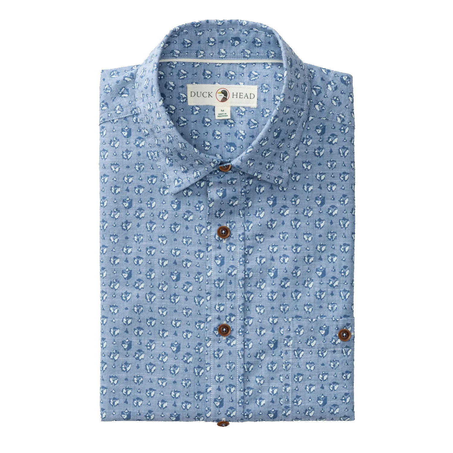 Cotton Chambray Sport Shirt - Bellmont Print - Blue Horizon sold by Duck Head product image thumbnail 3