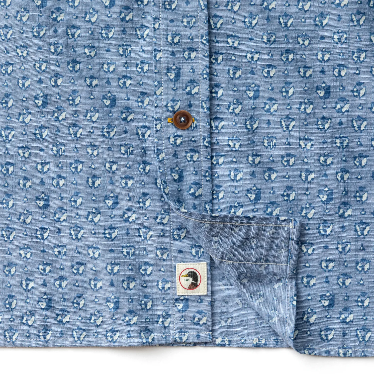 Cotton Chambray Sport Shirt - Bellmont Print - Blue Horizon sold by Duck Head product image thumbnail 5