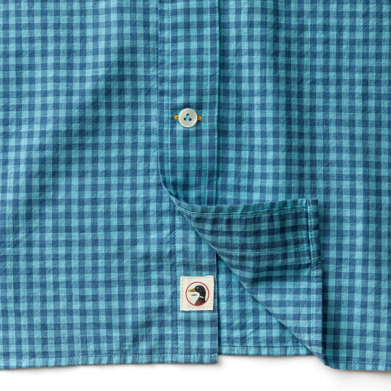 Cotton Slub Sport Shirt - Alcove Gingham - Blue Horizon sold by Duck Head product image thumbnail 4