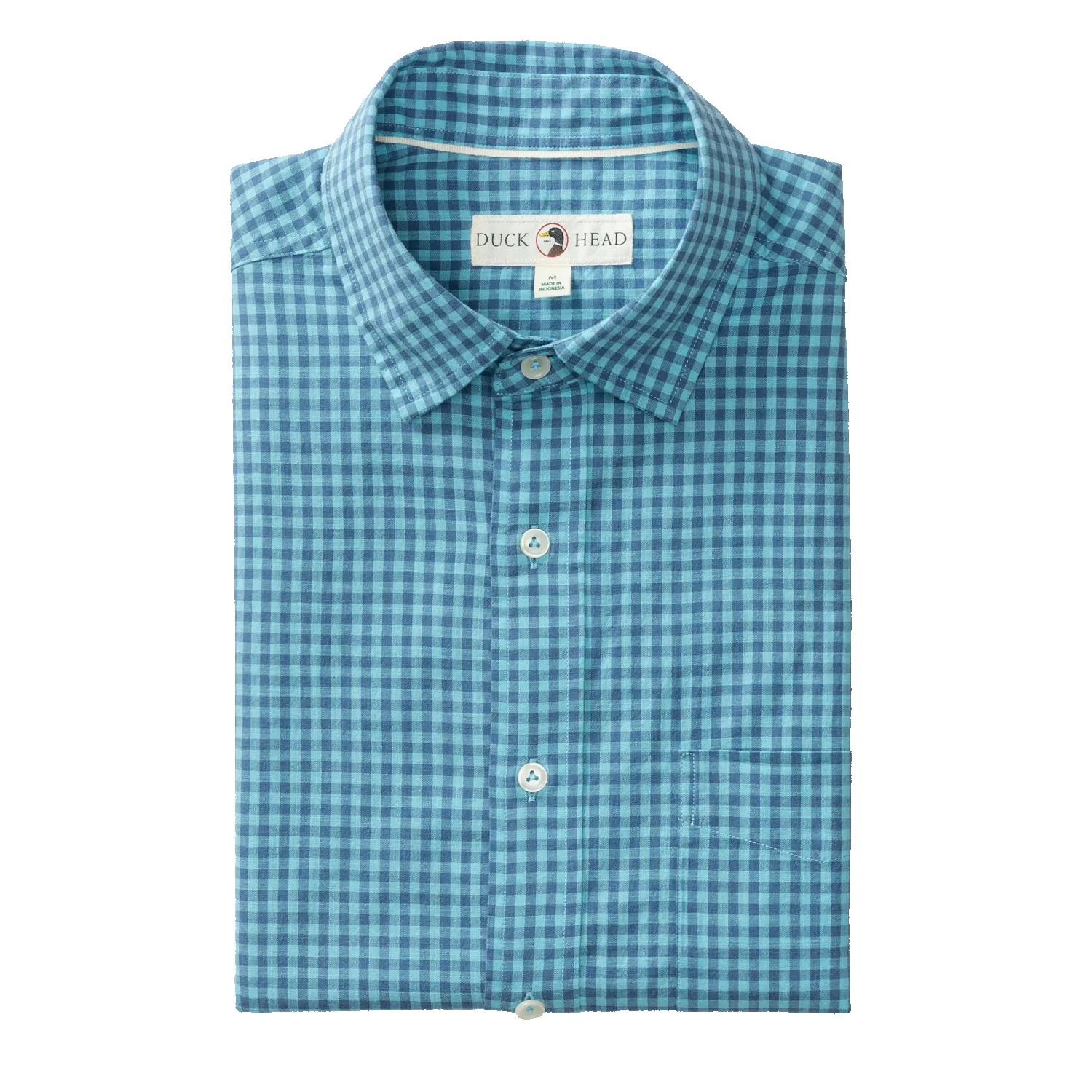 Cotton Slub Sport Shirt - Alcove Gingham - Blue Horizon sold by Duck Head product image thumbnail 2