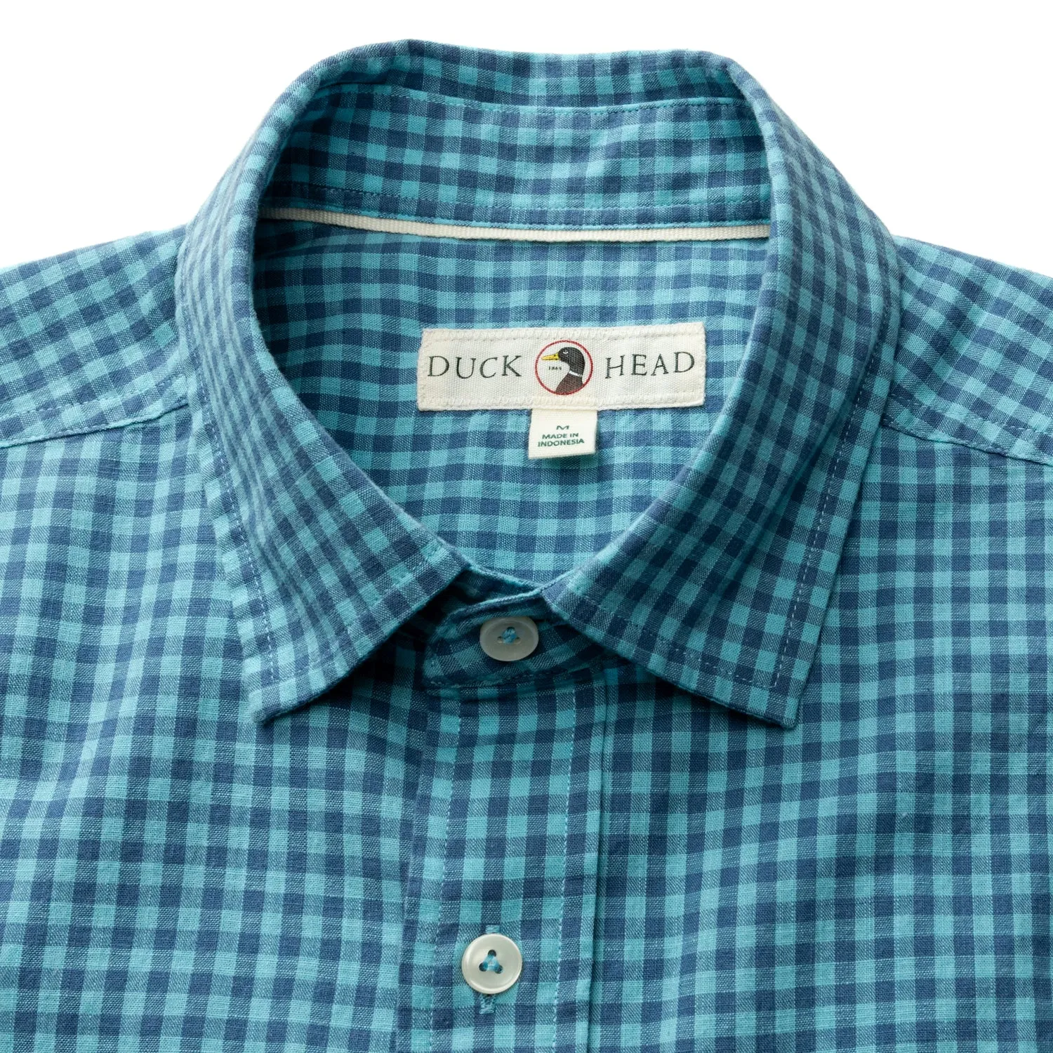 Cotton Slub Sport Shirt - Alcove Gingham - Blue Horizon sold by Duck Head product image thumbnail 3