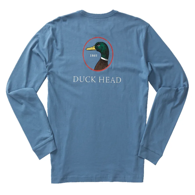 Logo Long Sleeve T-Shirt - Harbor Blue made by Duck Head