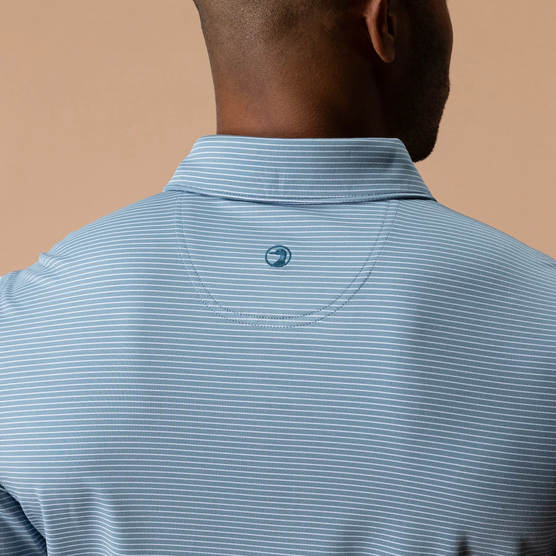Long Drive Performance Polo - Whit Stripe - Windblown Sky sold by Duck Head product image thumbnail 2