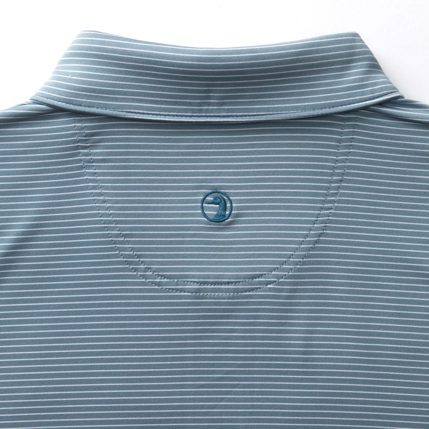 Long Drive Performance Polo - Whit Stripe - Windblown Sky sold by Duck Head product image thumbnail 5