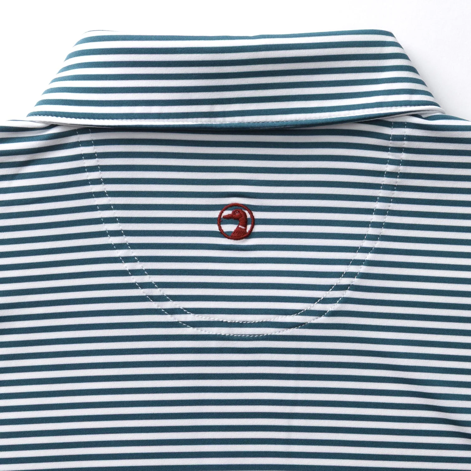 Long Drive Performance Polo - Kirk Stripe - Stormy Teal sold by Duck Head product image thumbnail 5