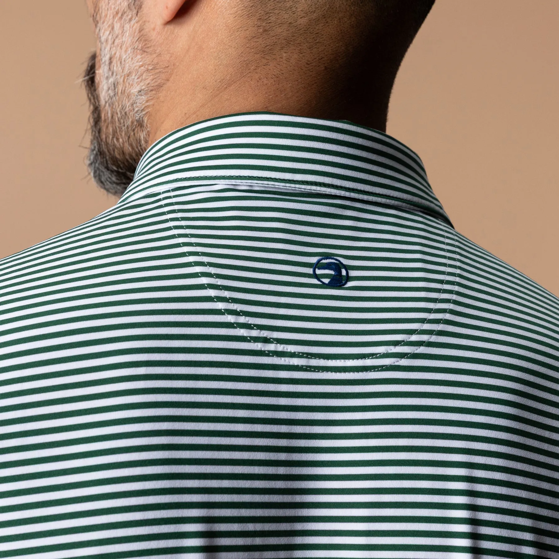 Long Drive Performance Polo - Kirk Stripe - Hunter Green sold by Duck Head product image thumbnail 2