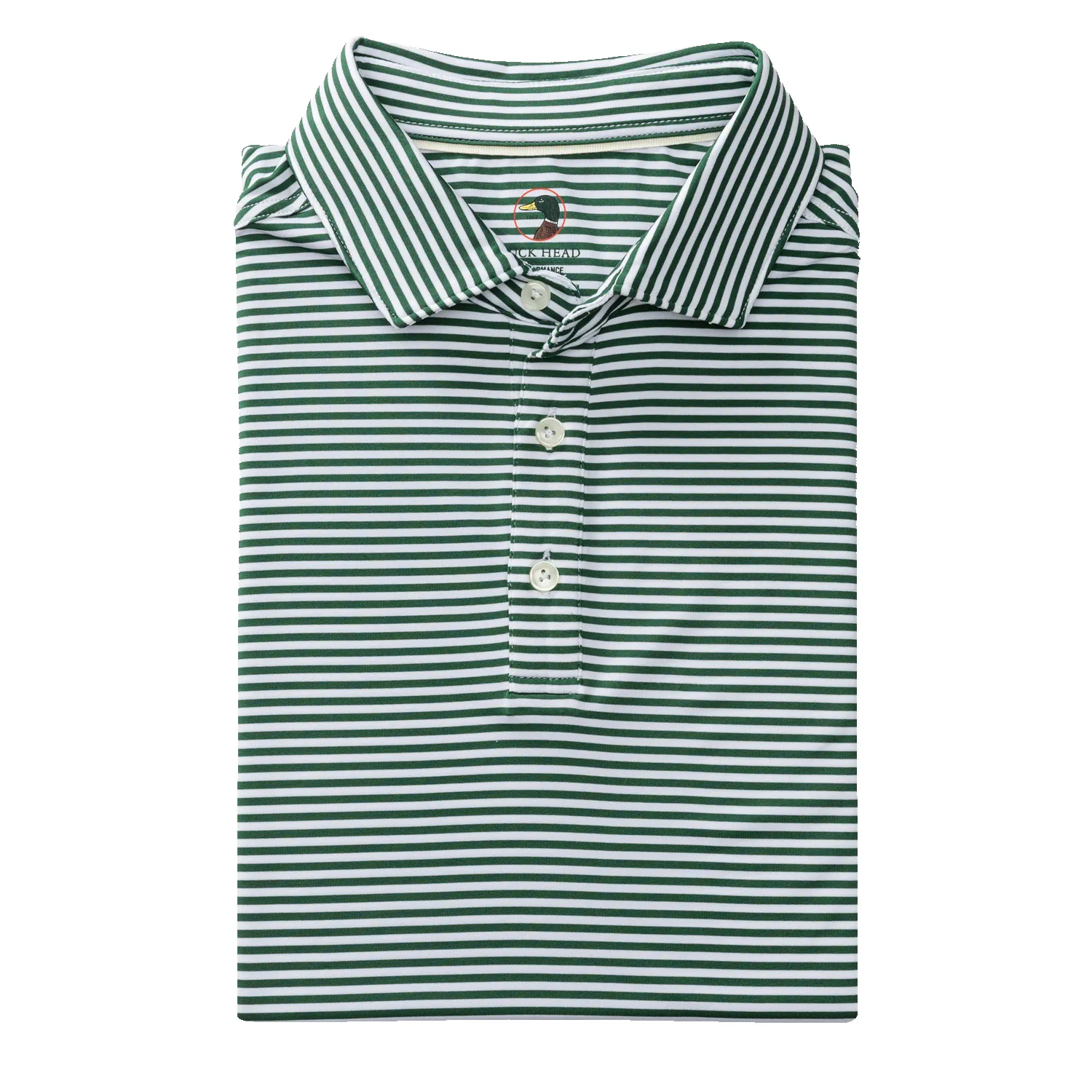 Long Drive Performance Polo - Kirk Stripe - Hunter Green sold by Duck Head product image thumbnail 3