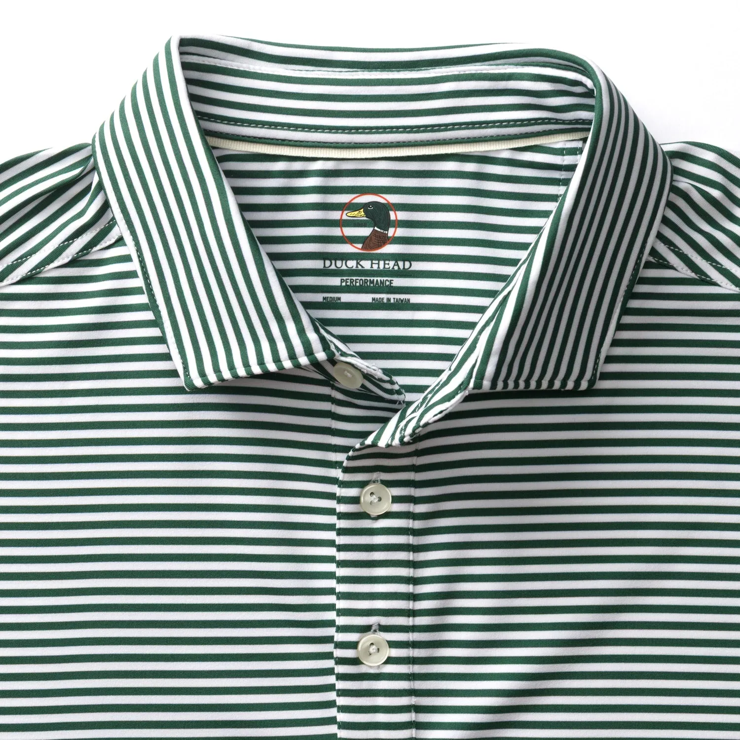 Long Drive Performance Polo - Kirk Stripe - Hunter Green sold by Duck Head product image thumbnail 4
