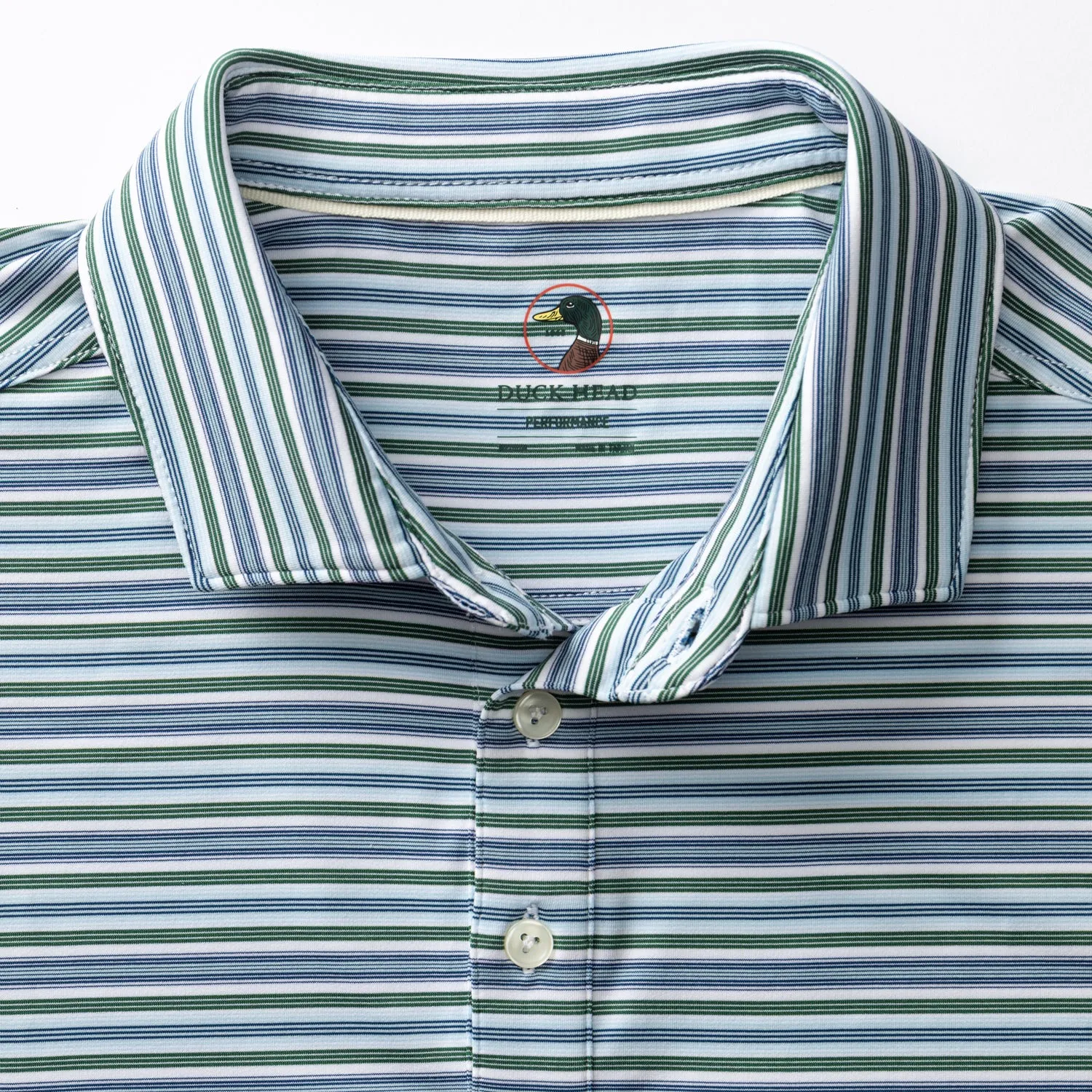 Long Drive Performance Polo - Caro Stripe - Hunter Green sold by Duck Head product image thumbnail 4
