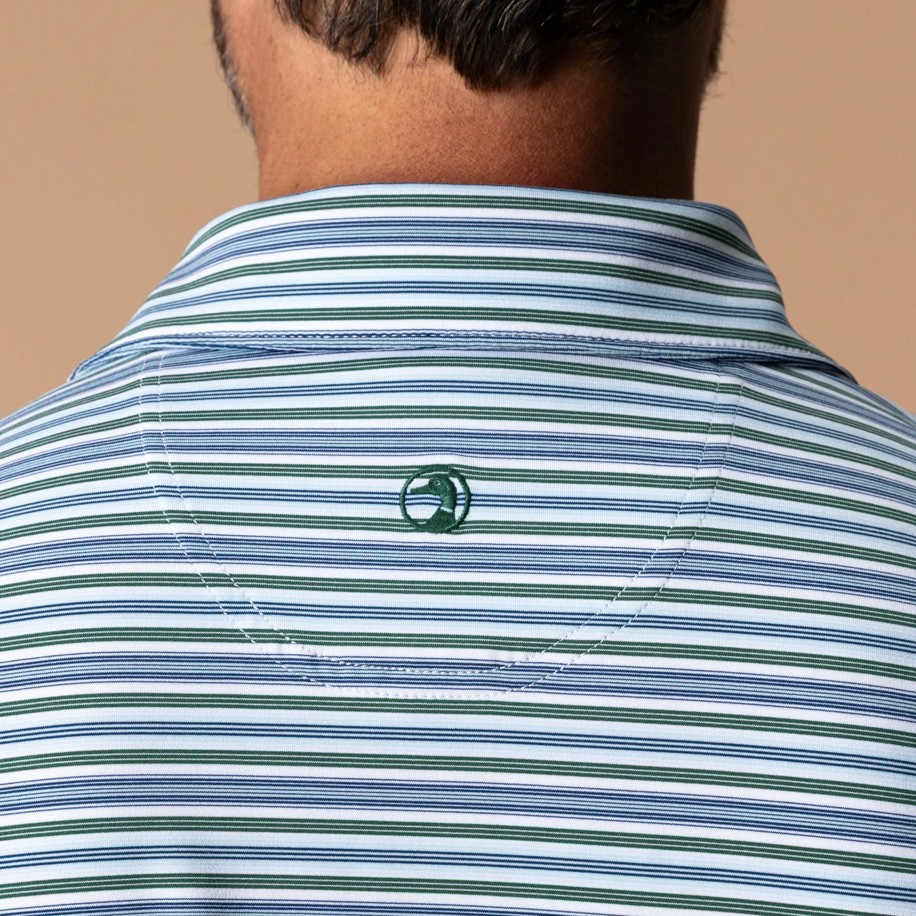 Long Drive Performance Polo - Caro Stripe - Hunter Green sold by Duck Head product image thumbnail 2