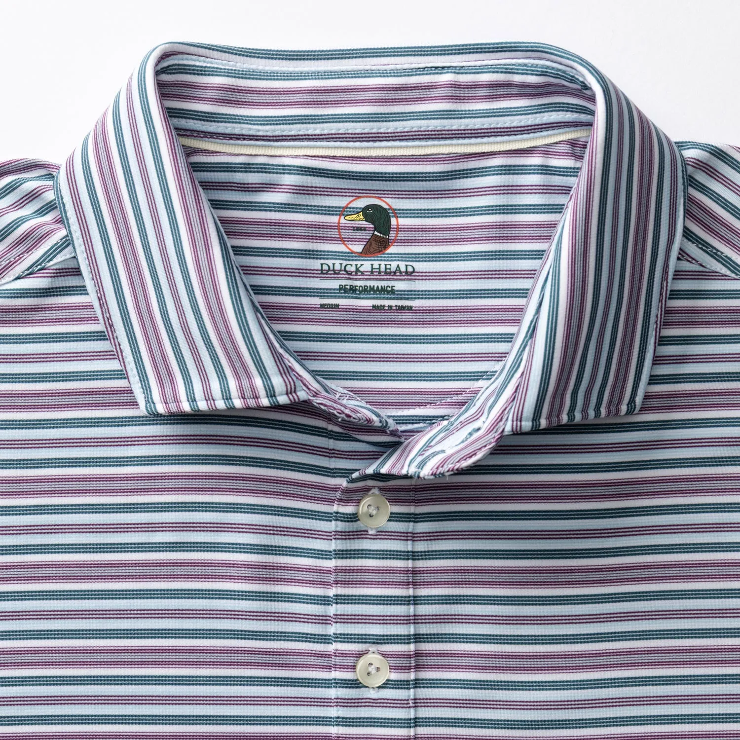 Long Drive Performance Polo - Caro Stripe - Aubergine sold by Duck Head product image thumbnail 4