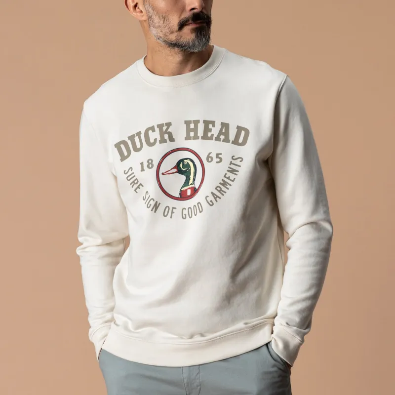 French Terry Crewneck Sweatshirt - Antique White made by Duck Head