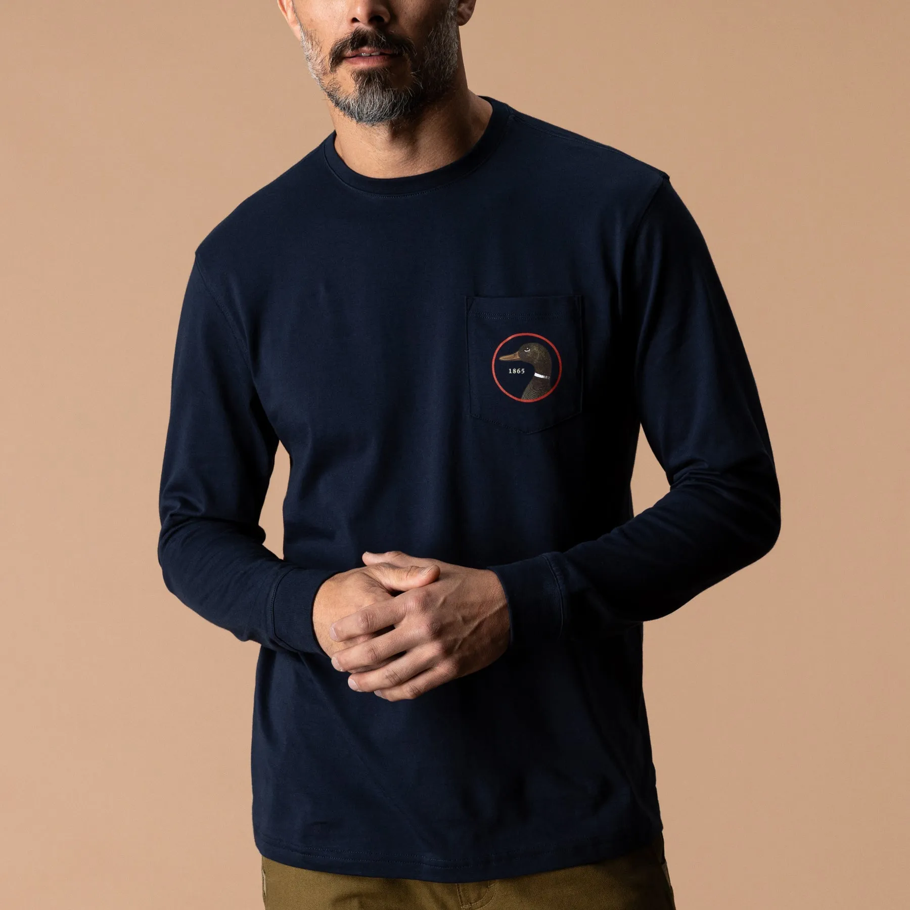 Logo Long Sleeve T-Shirt - Deep Navy sold by Duck Head product image thumbnail 2