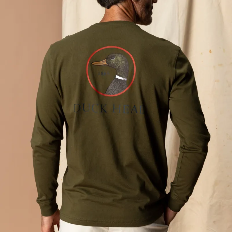 Logo Long Sleeve T-Shirt - Dark Olive made by Duck Head