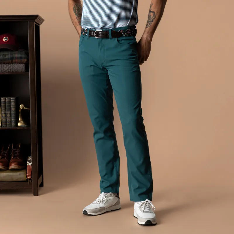 Long Drive Performance Five-Pocket - Midnight Teal made by Duck Head