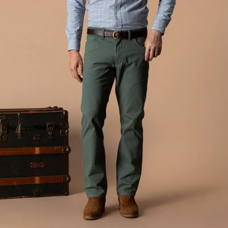 Classic Fit Pinpoint Canvas Five-Pocket - Duck Green made by Duck Head