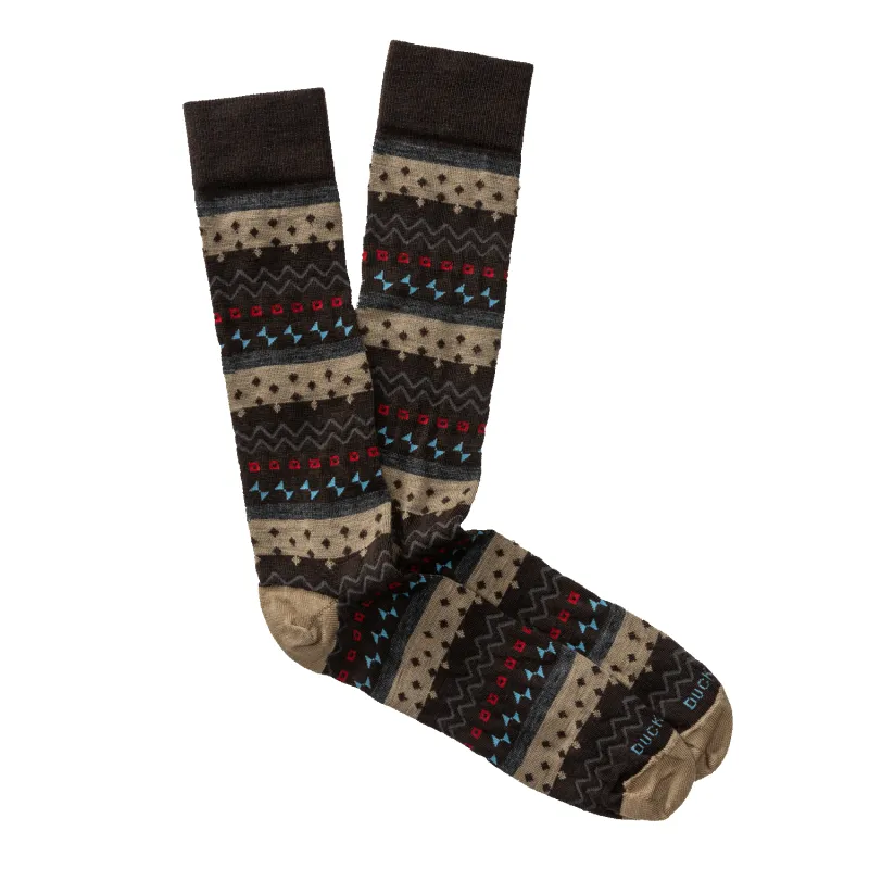 Birch Fair Isle Sock - Chocolate Plum made by Duck Head