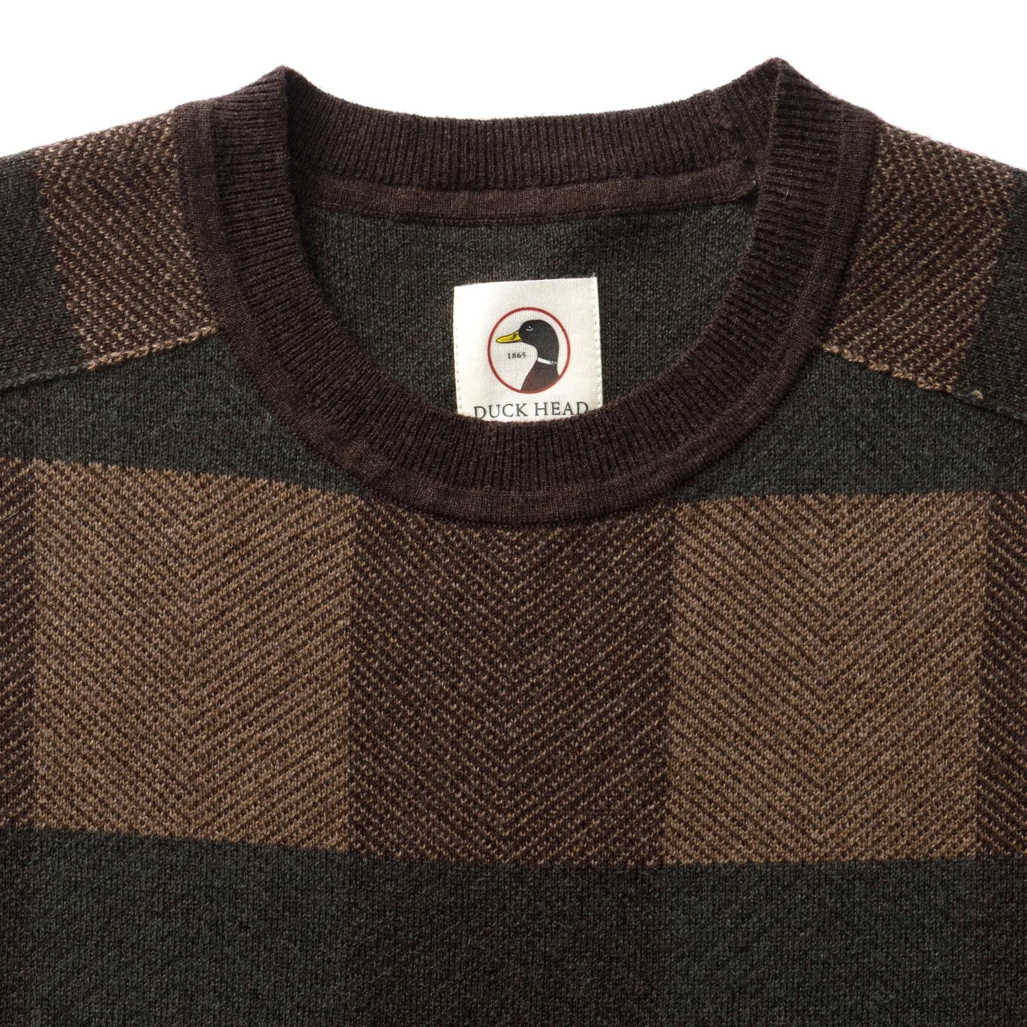Whitfield Plaid Merino Crewneck Sweater - Chocolate Plum Heather sold by Duck Head product image thumbnail 3