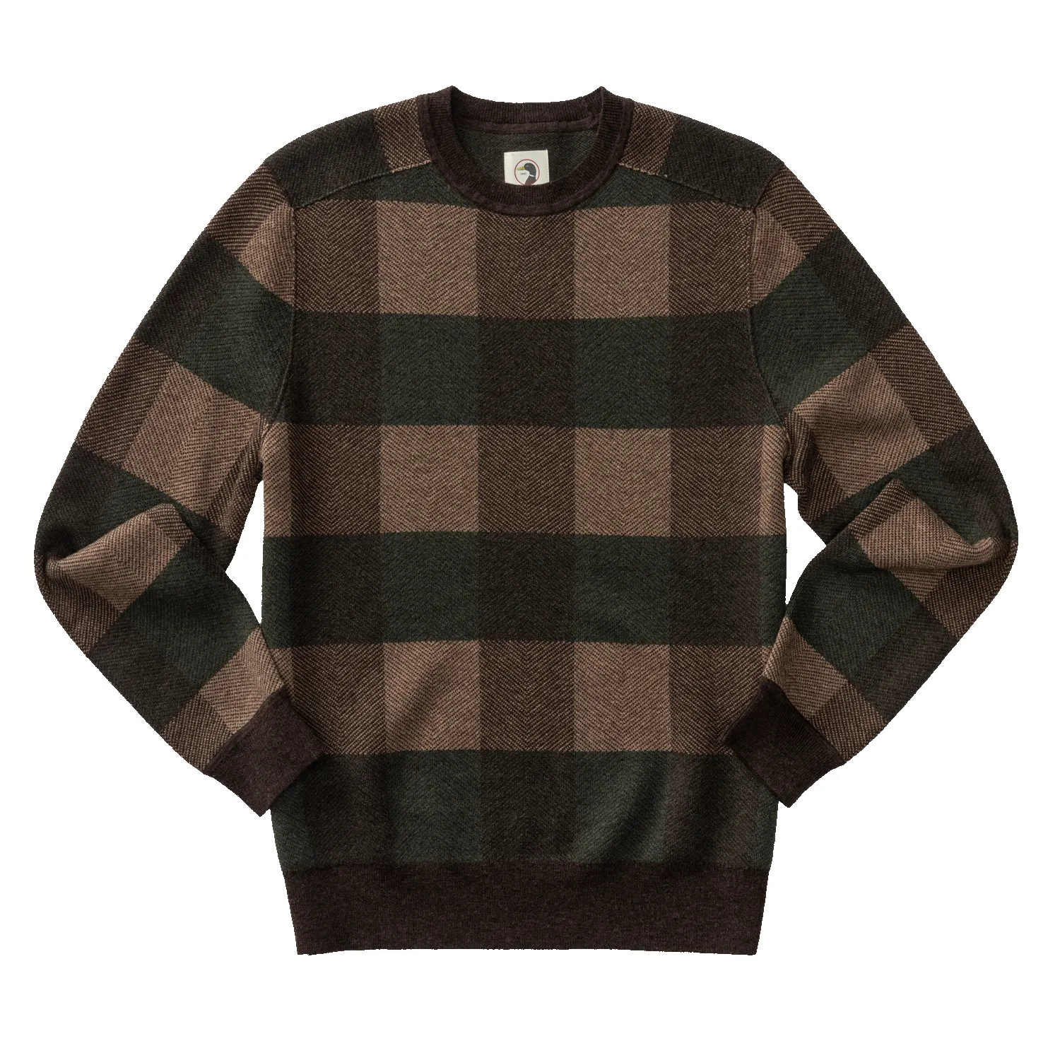 Whitfield Plaid Merino Crewneck Sweater - Chocolate Plum Heather sold by Duck Head product image thumbnail 2