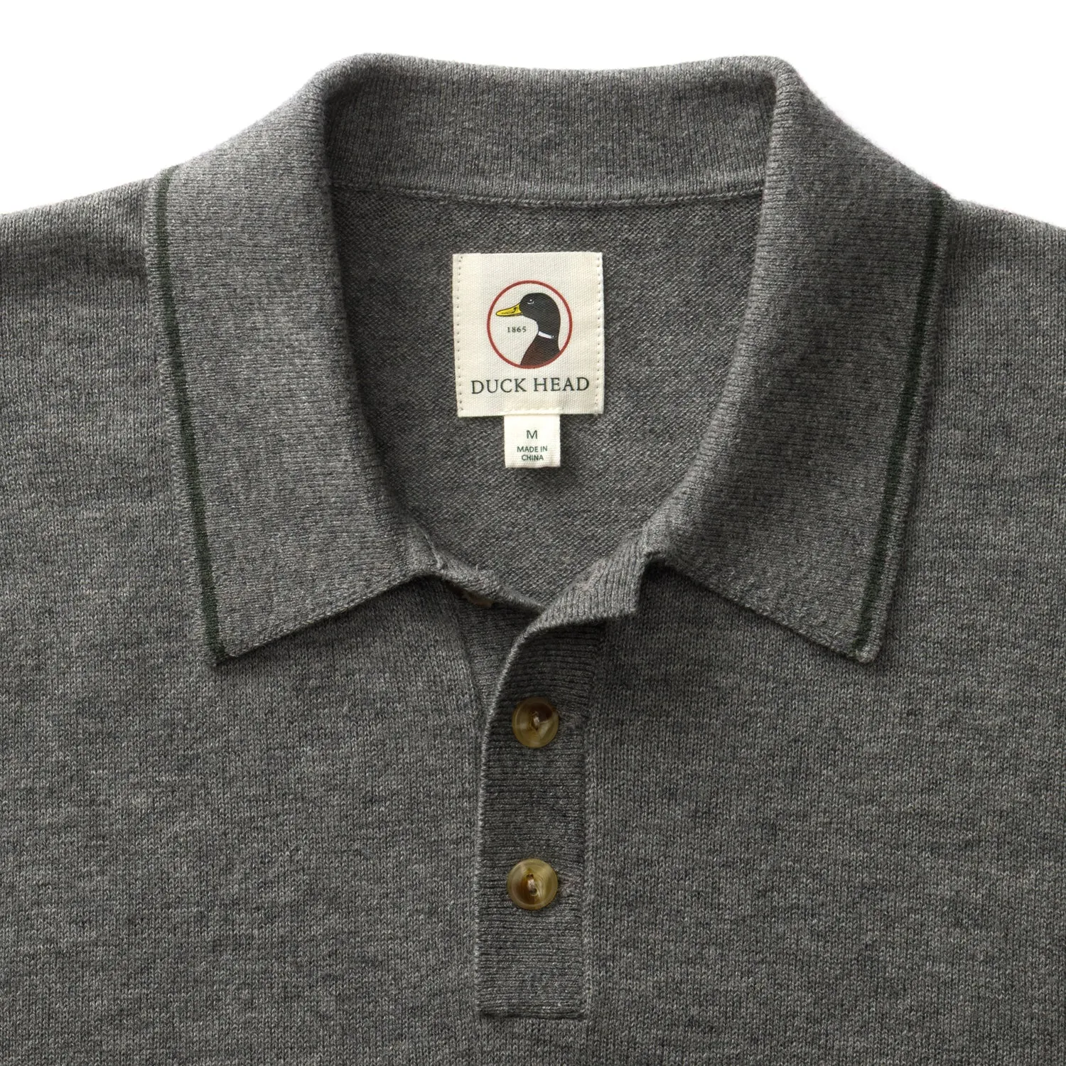 Jonas Merino Polo Sweater - Fossil Gray Heather sold by Duck Head product image thumbnail 4