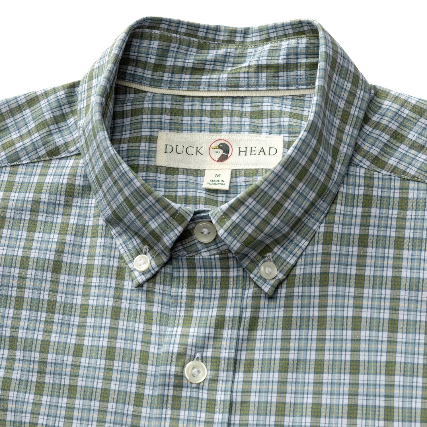 Performance Poplin Sport Shirt - Denton Plaid - Mossy Bark sold by Duck Head product image thumbnail 3