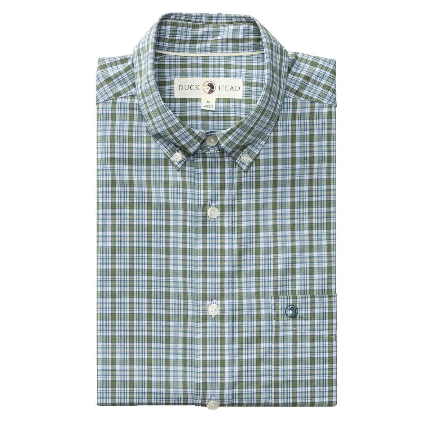 Performance Poplin Sport Shirt - Denton Plaid - Mossy Bark sold by Duck Head product image thumbnail 2