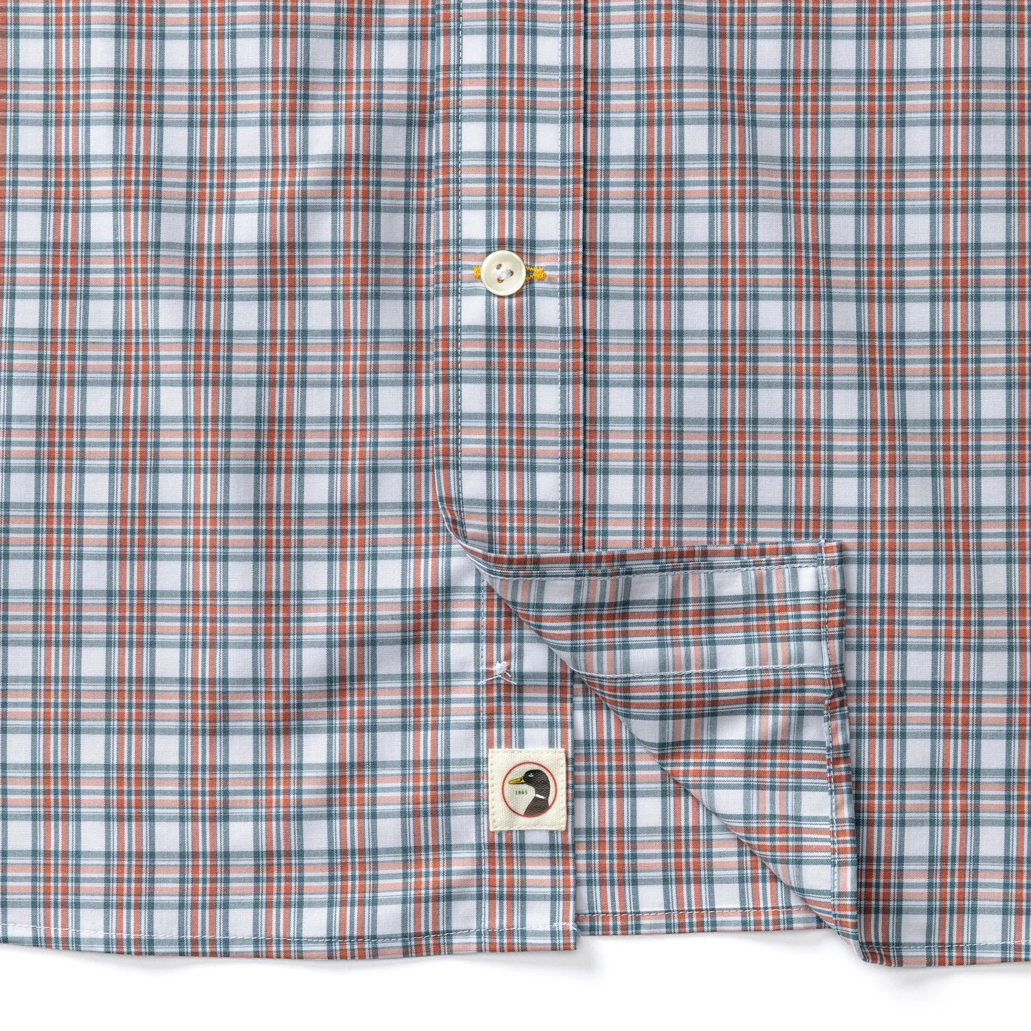Performance Poplin Sport Shirt - Barrett Plaid - Cedarwood Red sold by Duck Head product image thumbnail 4