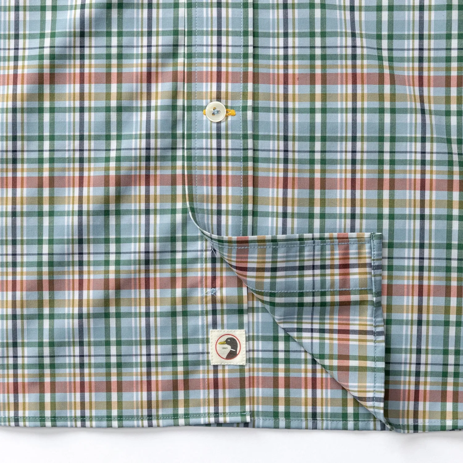 Performance Poplin Sport Shirt - Winsley Plaid - Windblown Sky sold by Duck Head product image thumbnail 5