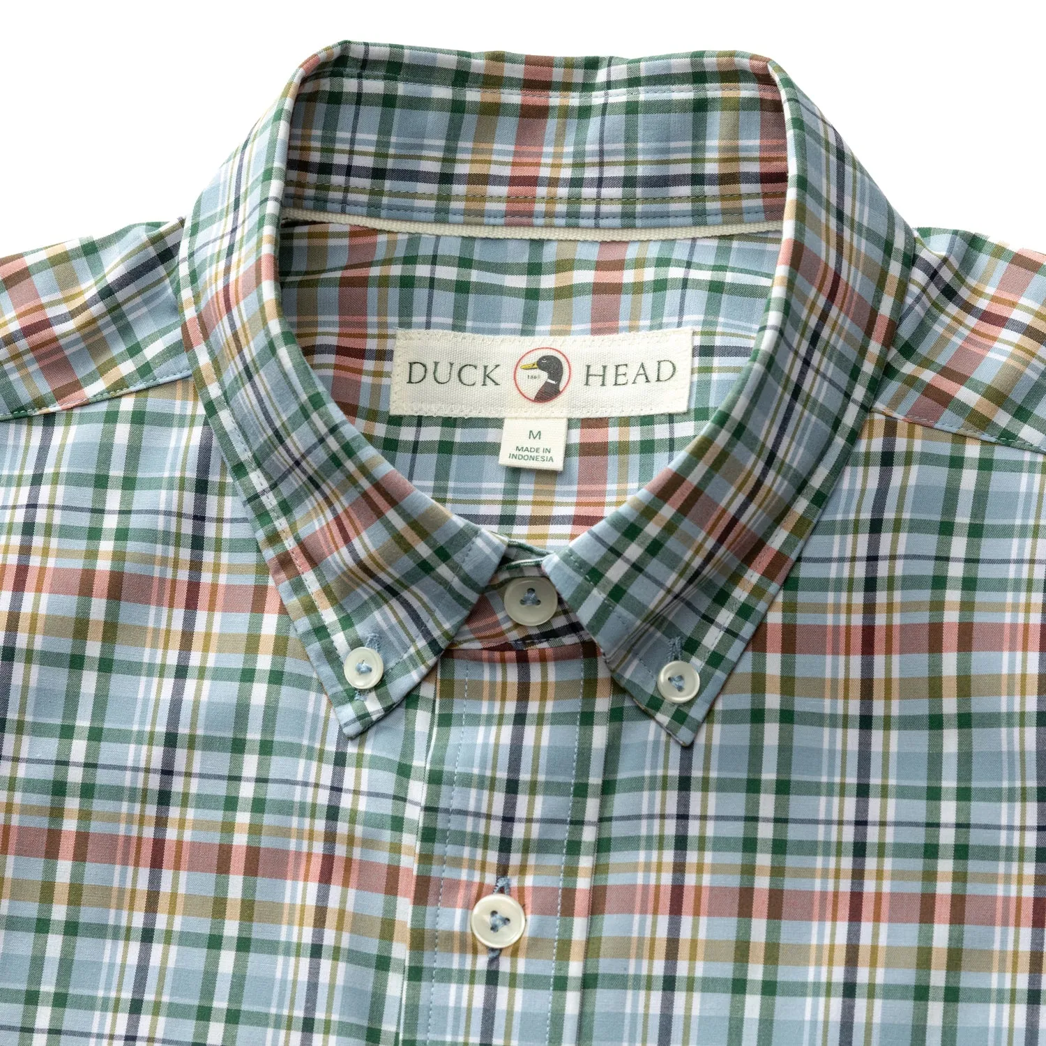 Performance Poplin Sport Shirt - Winsley Plaid - Windblown Sky sold by Duck Head product image thumbnail 4