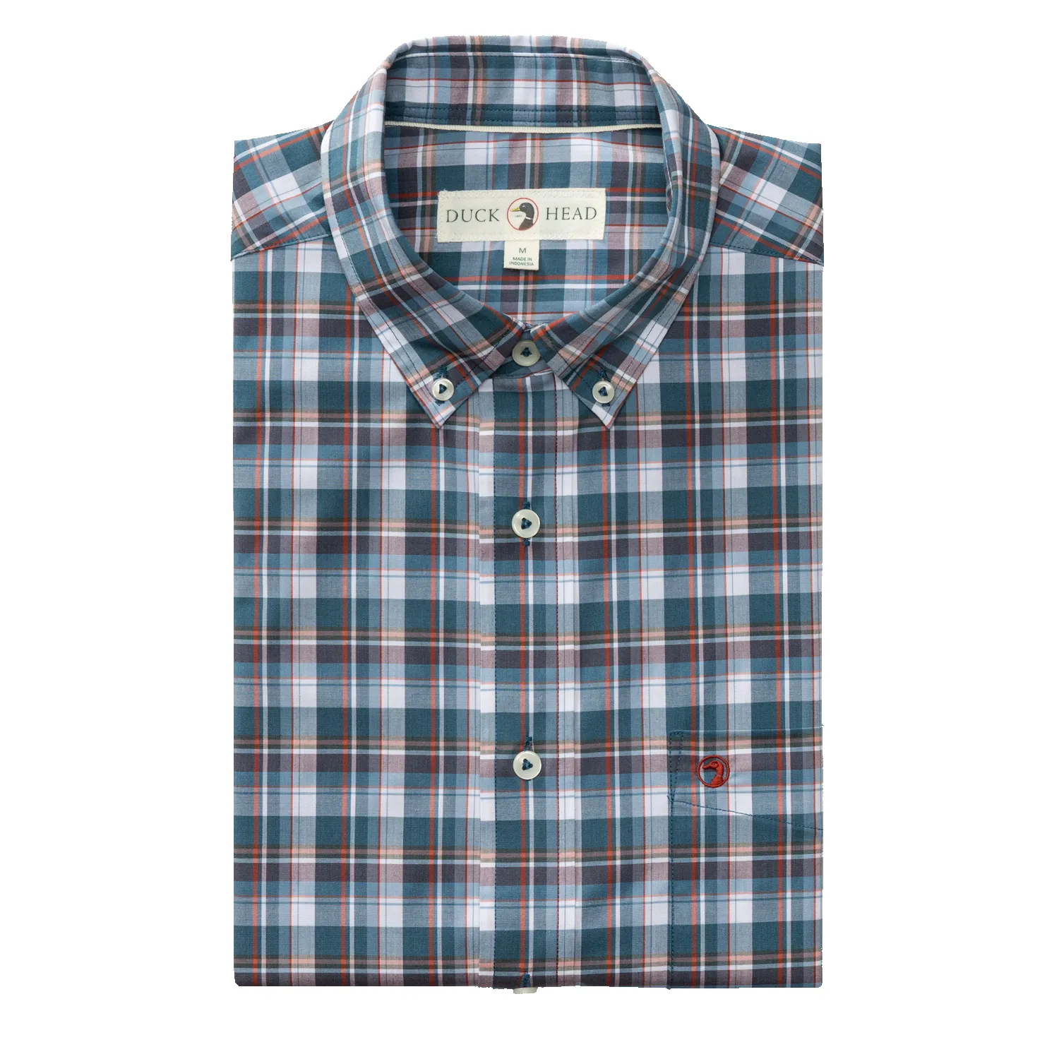 Performance Poplin Sport Shirt - Payne Plaid - Stormy Teal sold by Duck Head product image thumbnail 2