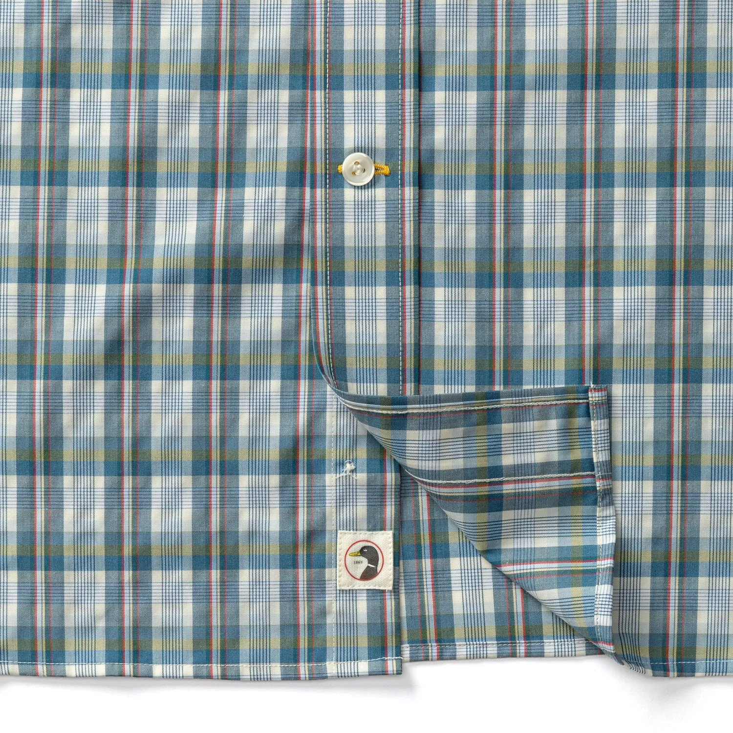 Performance Poplin Sport Shirt - Eaton Plaid - Sandrift Khaki sold by Duck Head product image thumbnail 5