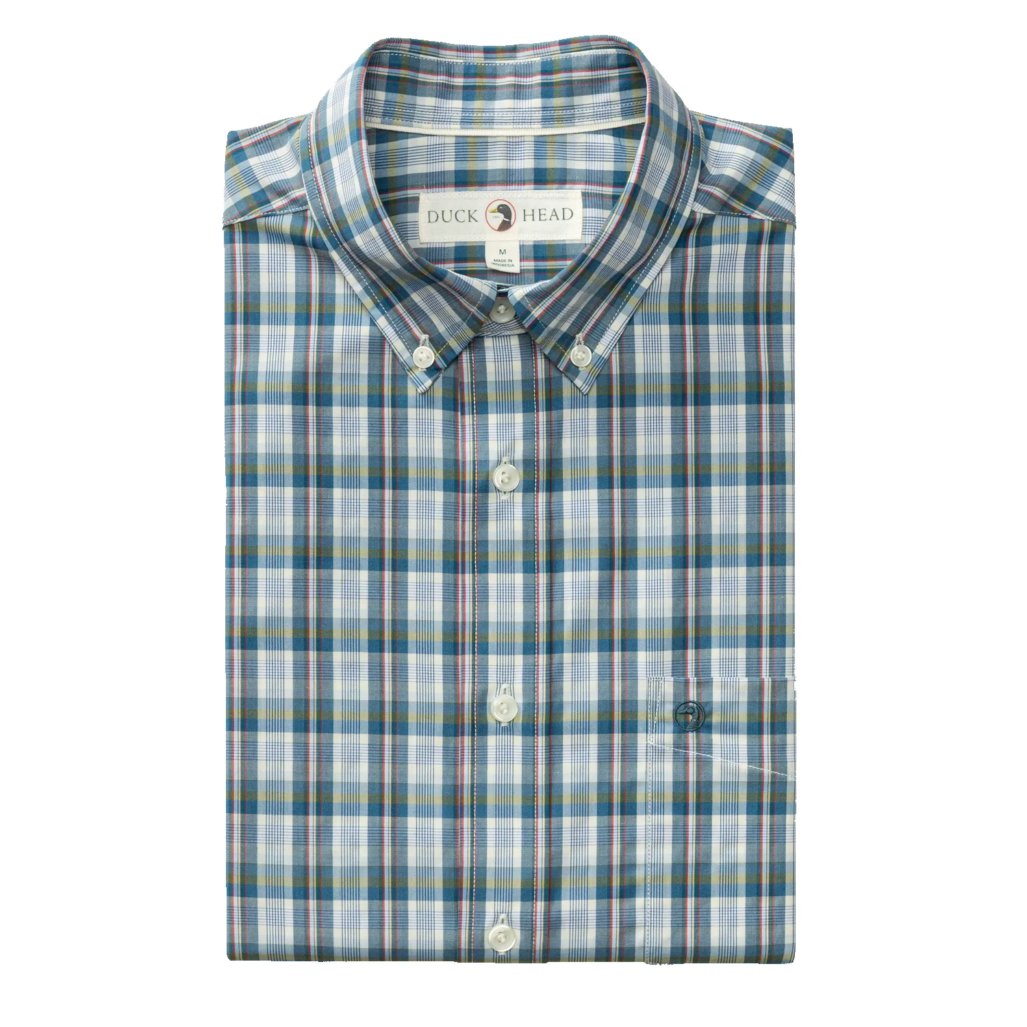 Performance Poplin Sport Shirt - Eaton Plaid - Sandrift Khaki sold by Duck Head product image thumbnail 3