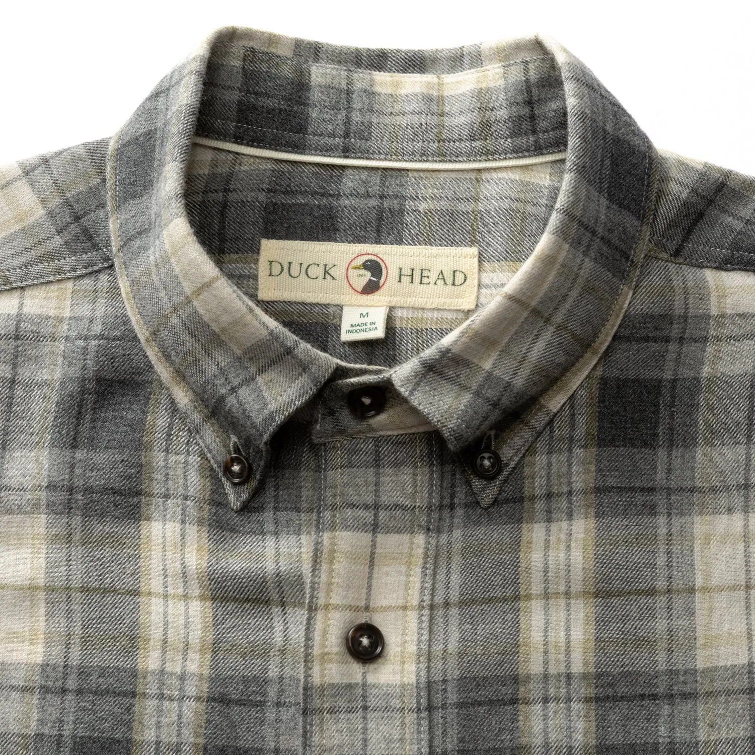 Cotton Flannel Sport Shirt - Rolland Plaid - Charcoal Heather sold by Duck Head product image thumbnail 4